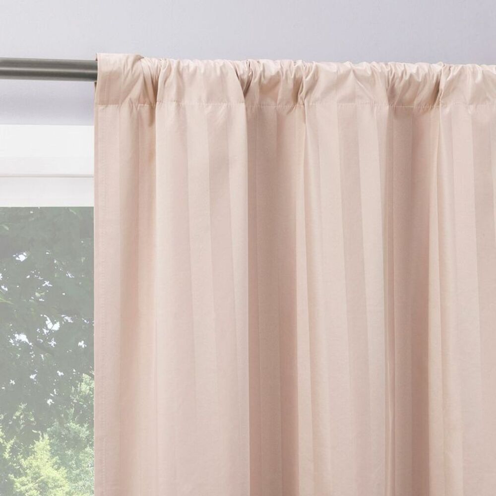 Sun Zero - 2pc 37"x84" Sun Zero Dimani Satin Striped 100% Bla Blush
